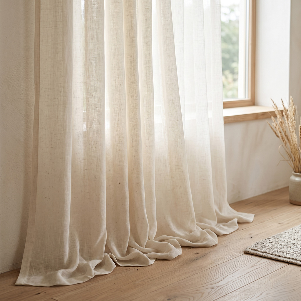Elegant drapes in a bedroom